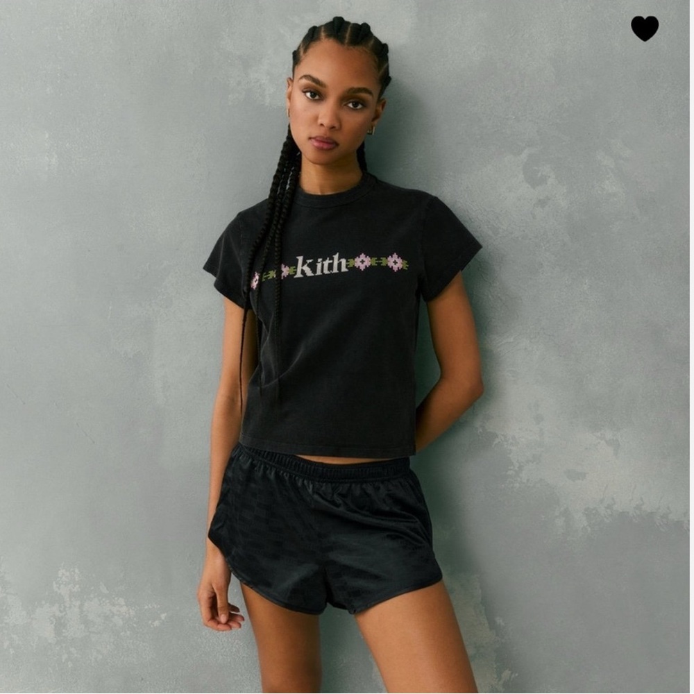 Kith Women's Black Floral Tee